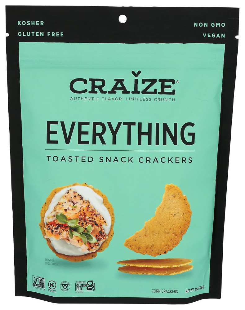 , Crackers Toasted Corn Everything, 4 Ounce
