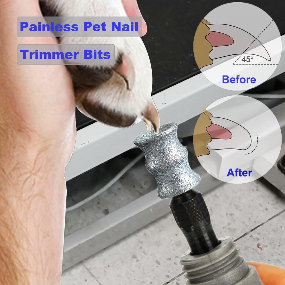 Dog Nail Grinder Bits Gentle Control Attachment Anxious Pets Dremel Use