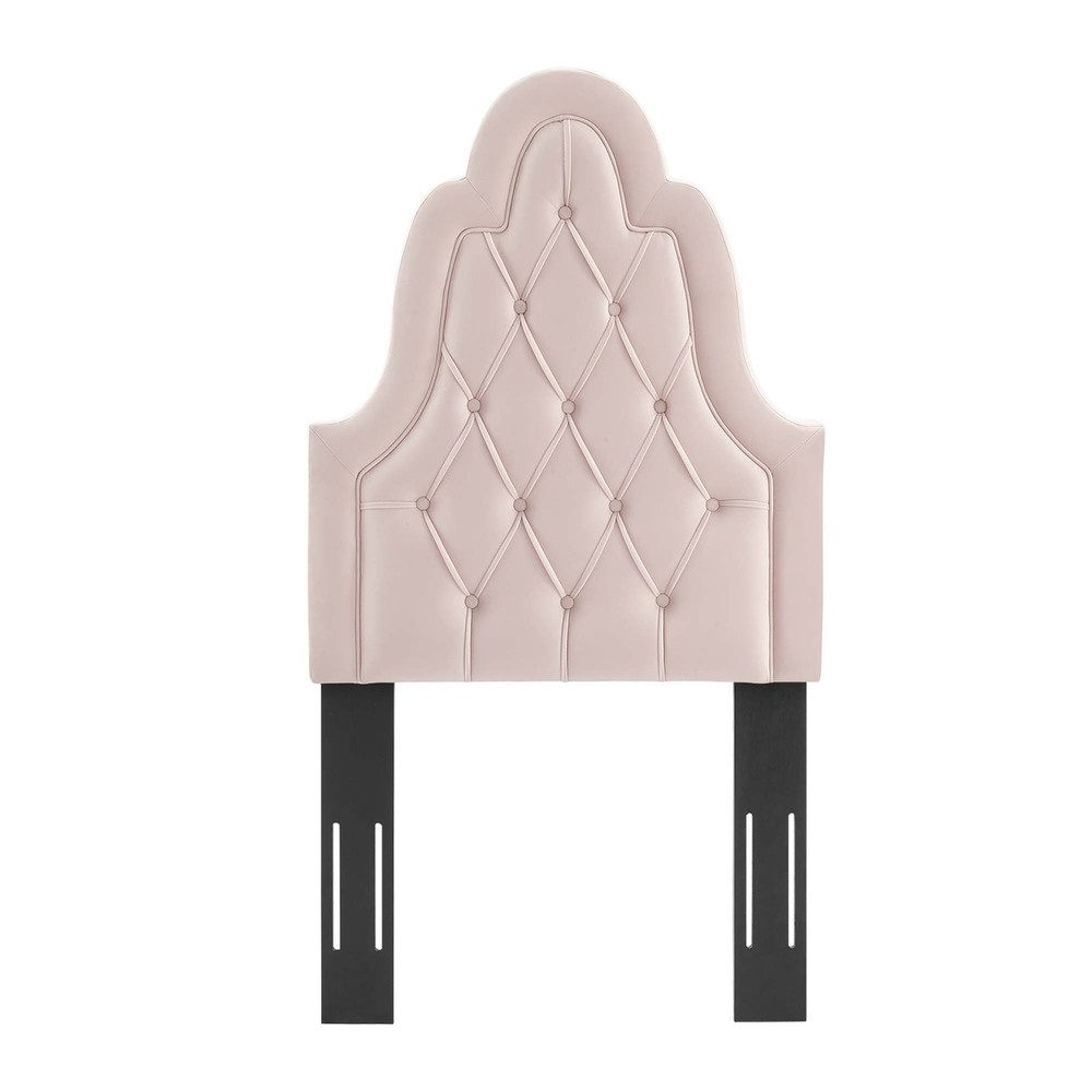 Modway Augustine Tufted Performance Velvet Twin Headboard in Pink