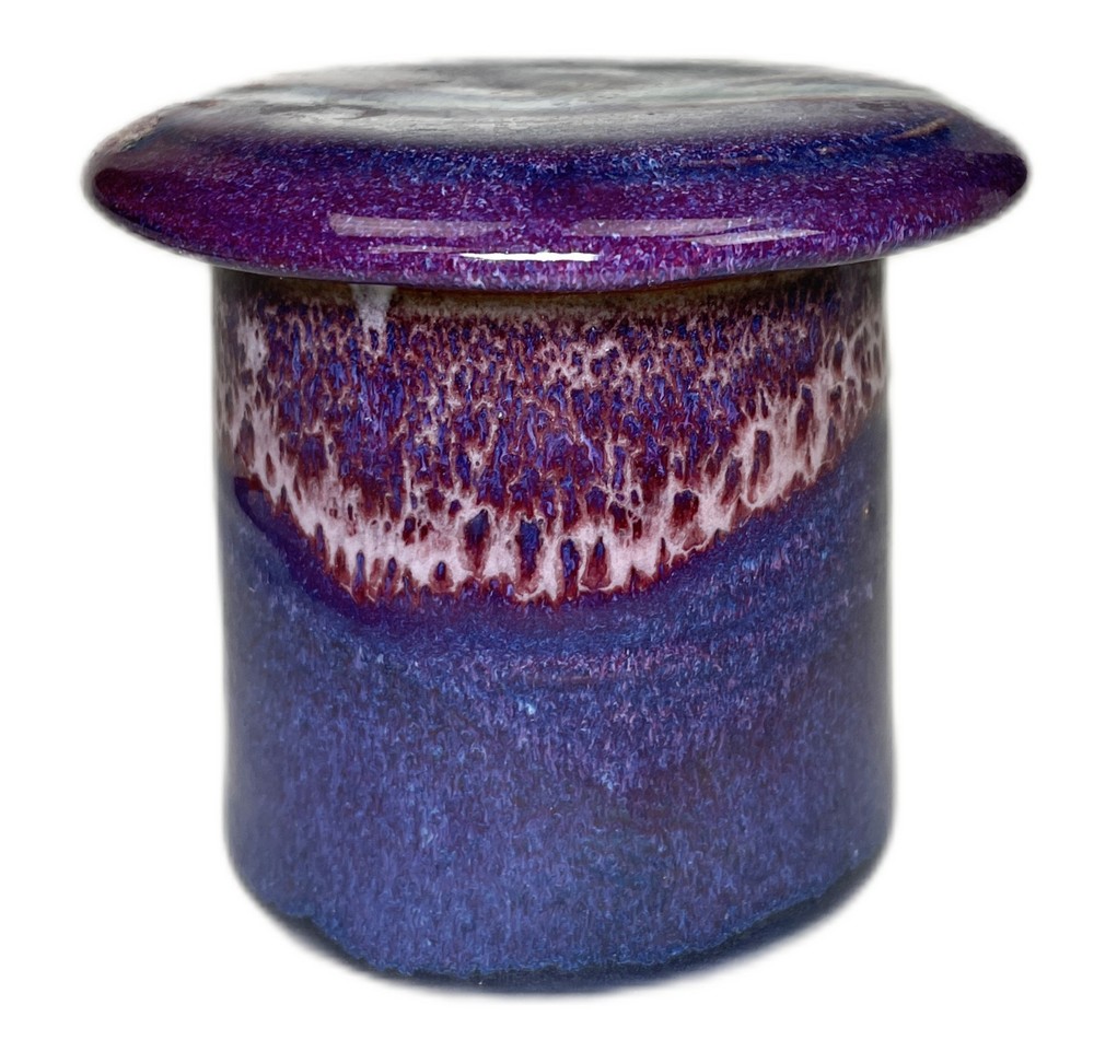 Butter Keeper Purple Stoneware Studio Pottery Counter Storage Dish
