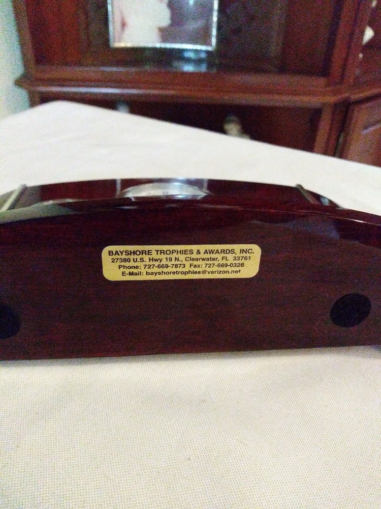 Mahogany Desktop Clock and Weather Station - great gift!