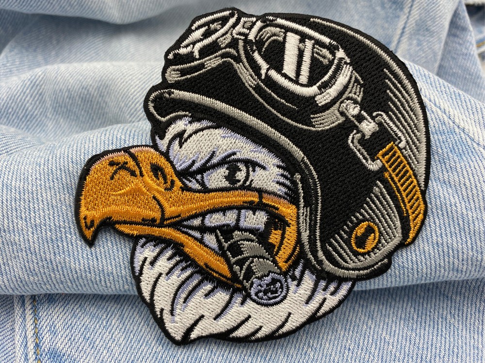 Biker Eagle with Cigar Patch for Leather Vests | Motorcycle Patch, Leather Jacket