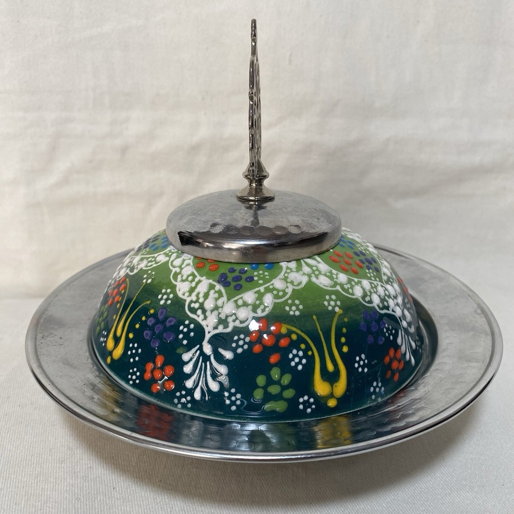 Handpainted Ceramic & Metal Candy Dish Ramadan
