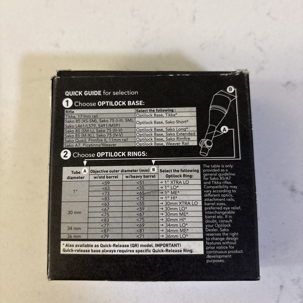 Sako Optilock 1" Medium Blued Scope Rings - S1300961