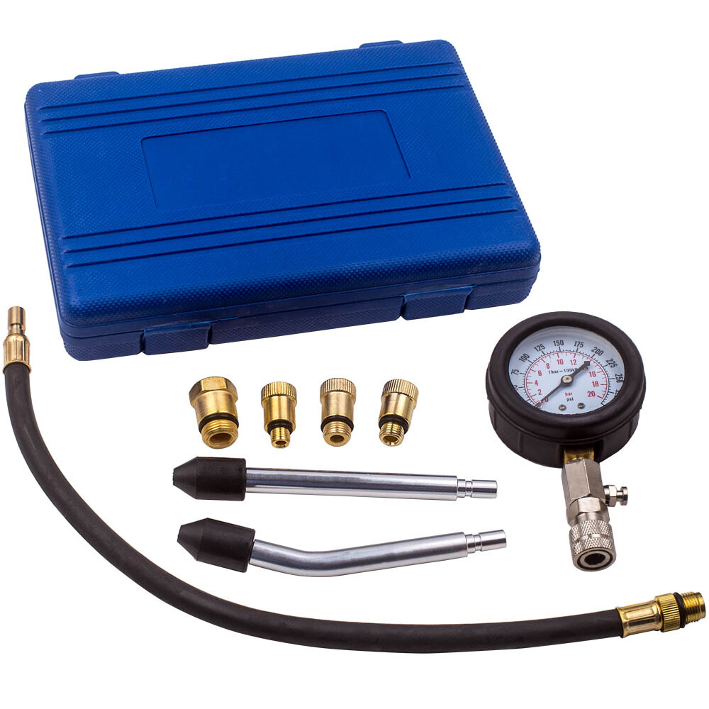 Petrol Engine Cylinder Compression Pressure Tester Pipes Detector Tool Kit