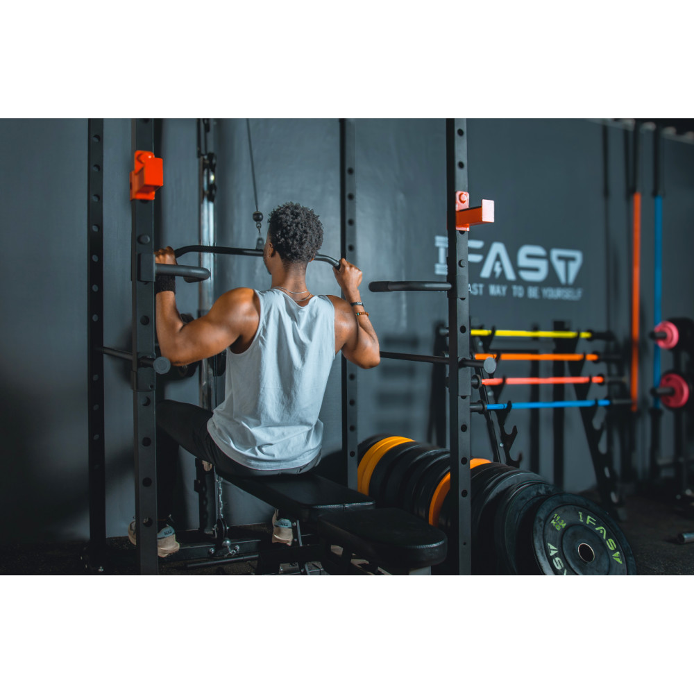 1000Lbs Capacity Multi-Functional Power Rack w Adjustable Pullup Squat Rack