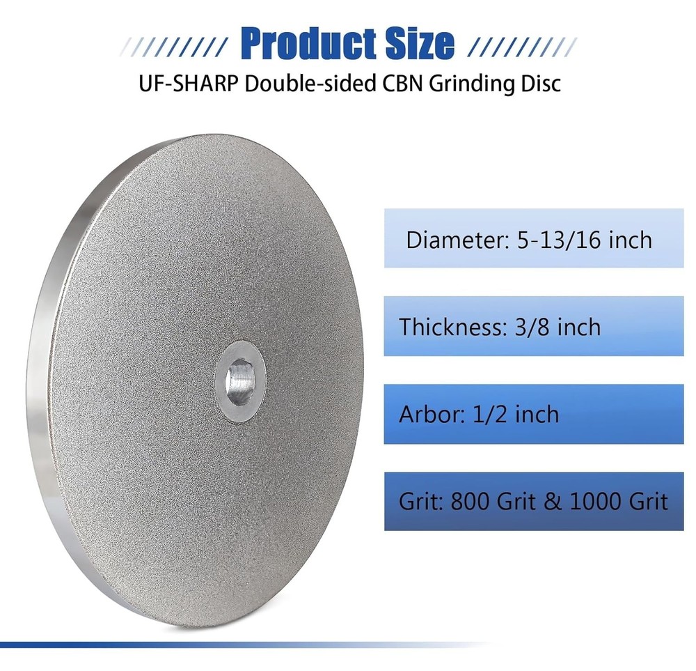Double-Sided CBN Grinding Disk for Sharpening Woodworking Tools High Speed St...