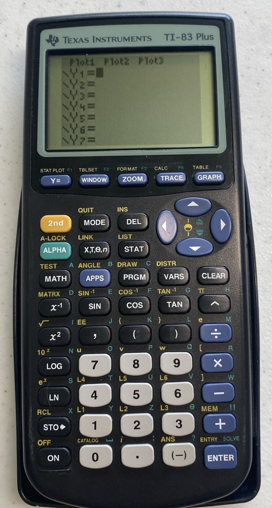 TEXAS INSTRUMENTS TI-83 Plus Graphing Calculator Black Tested Working