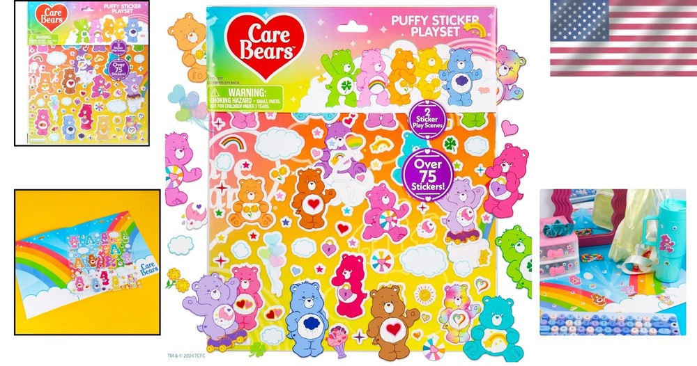 Creative Fun with Care Bears: 75+ Reusable Stickers & Double-Sided Playset