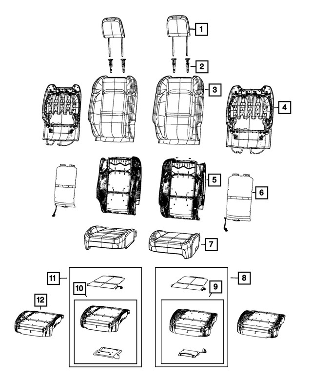 Genuine Mopar Front Headrest 7fr96tx7aa
