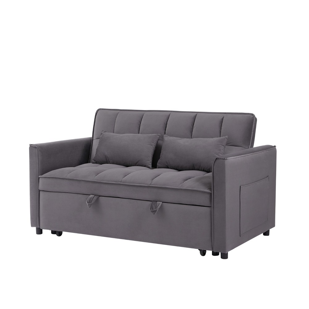 3 in 1 Convertible Sleeper Sofa Pull Out Bed Loveseat Couch Adjustable Backrest