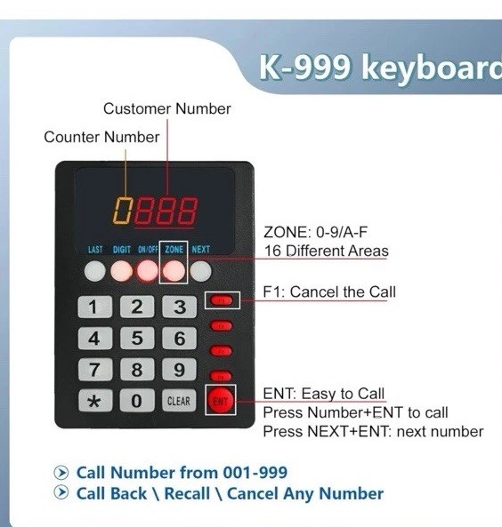 Queue Calling System Pager Call - Take A Number System Waiting Number System