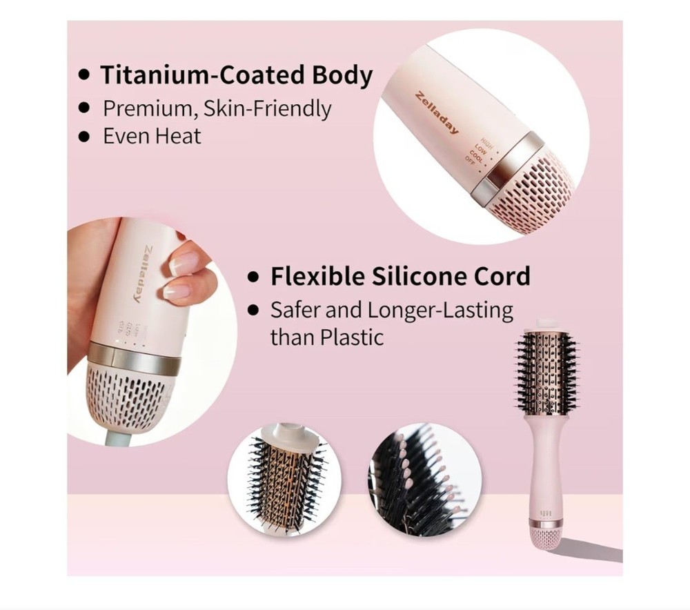 Airsleek One Step Titanium Volumizer Blow Dryer Brush Dual Ionic Technology