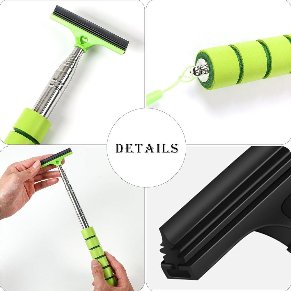 3 PCS Side Mirror Squeegee Car Mirror Squeegee,Retractable Car Rearview Mirror
