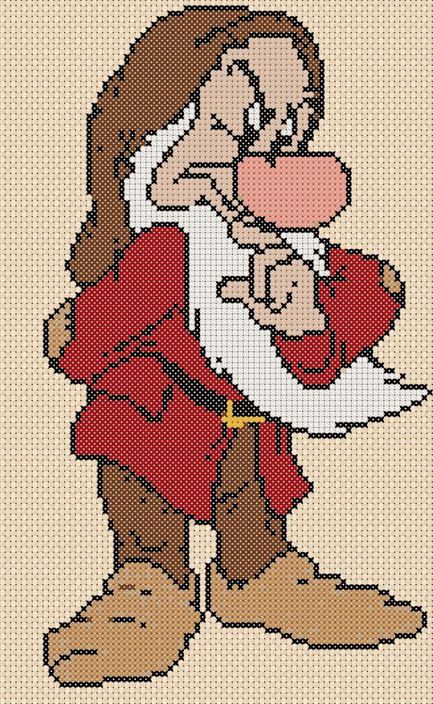 Seven Dwarfs GRUMPY Counted Cross Stitch CHART No. 10-122