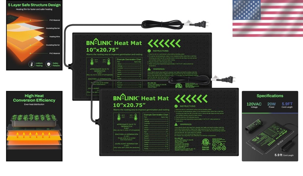 Durable Waterproof Seedling Heat Mat 10x20.75