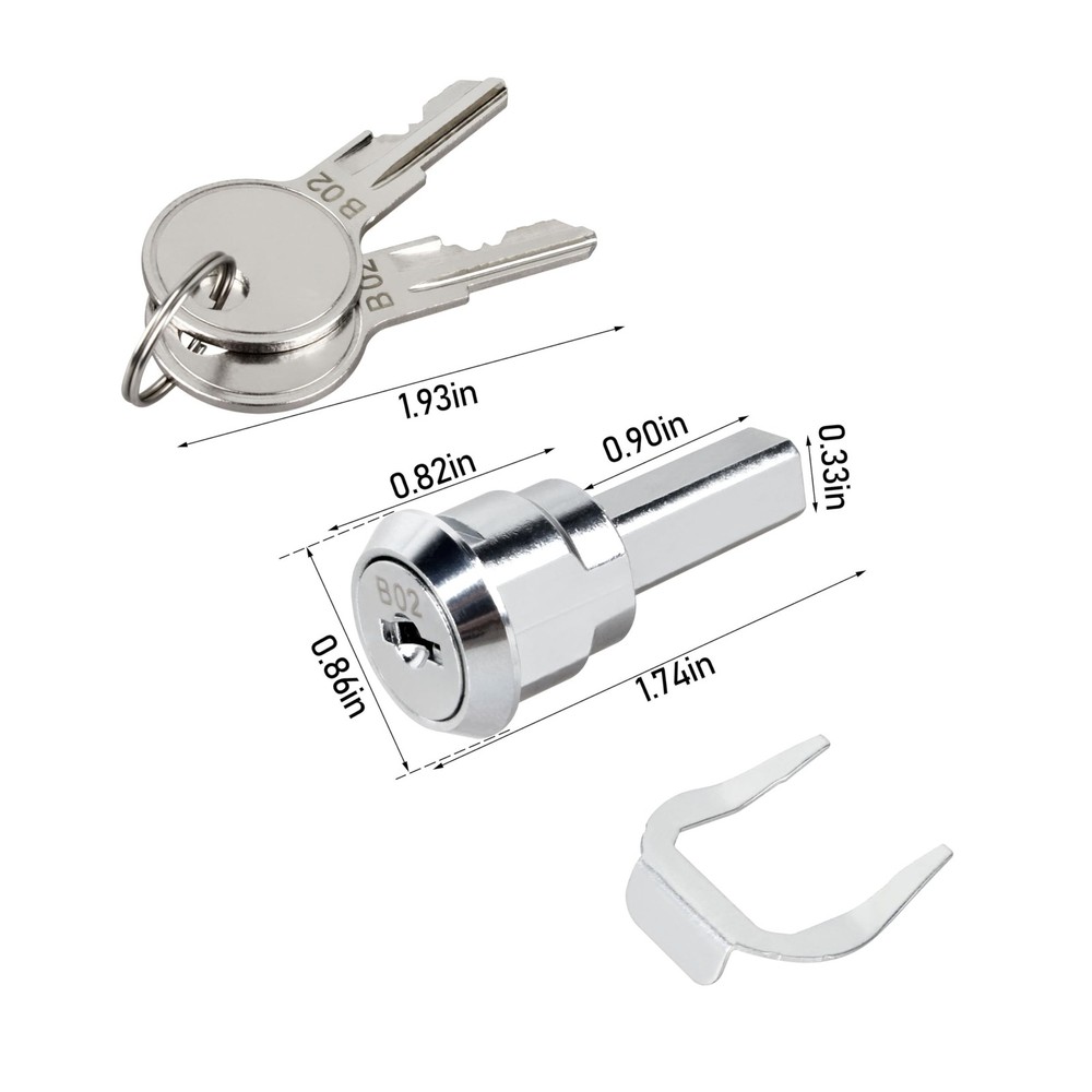 A Set Silver Universal Stainless Toolbox Locks with Keys, Silvery
