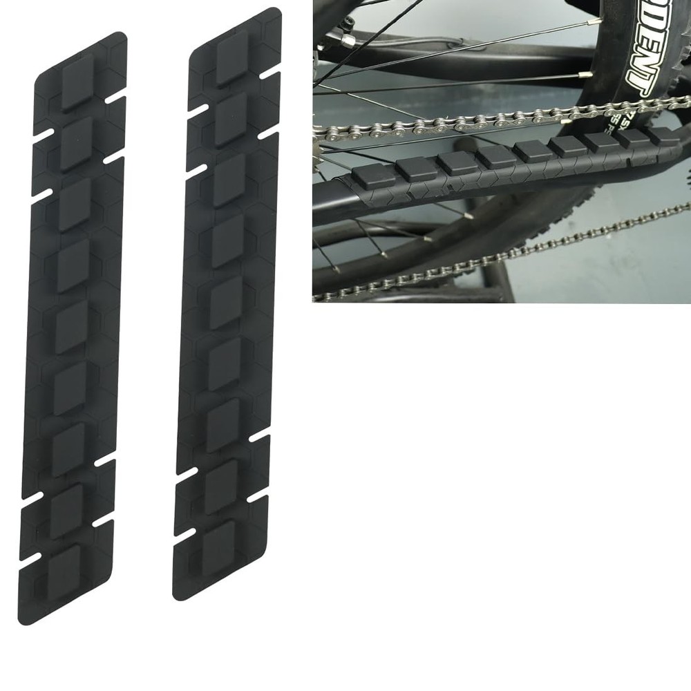 FOMTOR Bike Chain Cuard 2 Pcs Chainstay Protector Frame Flat, Black