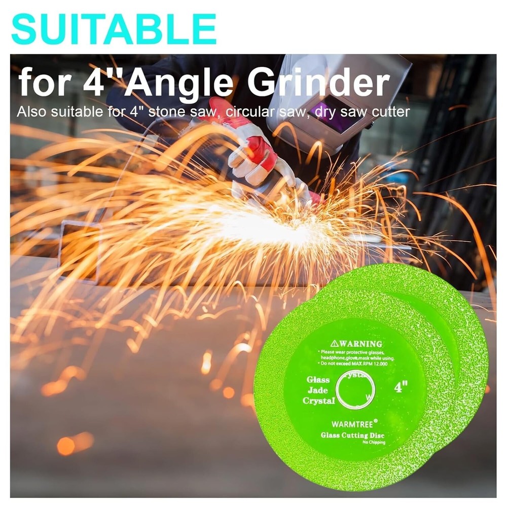 5 Pcs Glass Cutting Disc for Angle Grinder, 4" Ceramic Tile Cutter Blade, Ultra