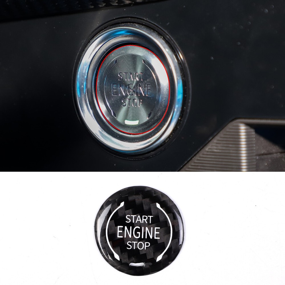 Carbon / Red Engine Start Stop Button Auto Accessories For Corvette C8 2020-2022