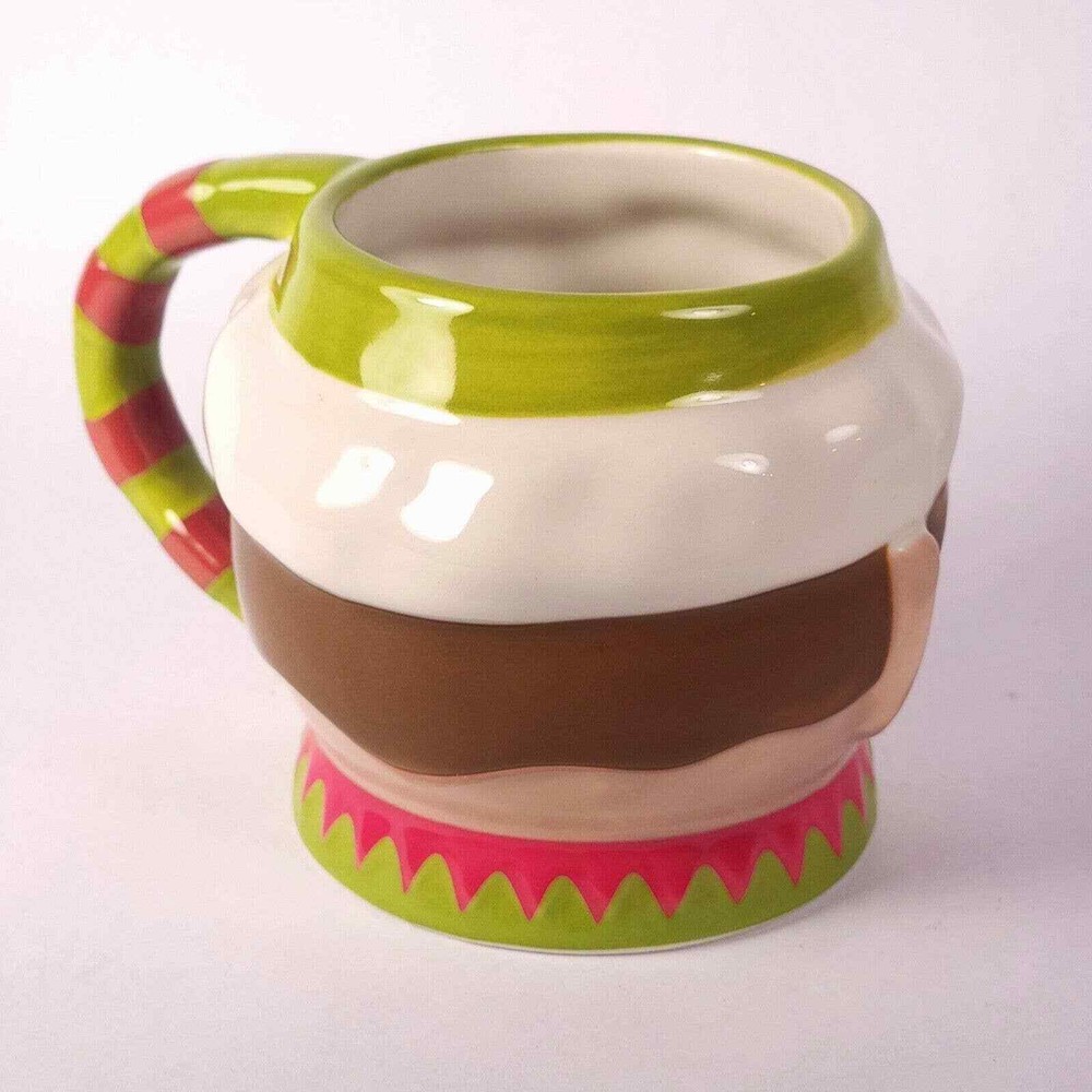 2 Threshold Stoneware Coffee Mugs 12 oz ELF 3D Hot Chocolate Cups Target Decor