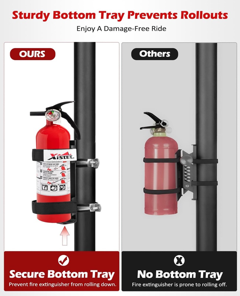 Quick Release UTV Fire Extinguisher Mount Kit Fire Extinguisher Holder Adjust...