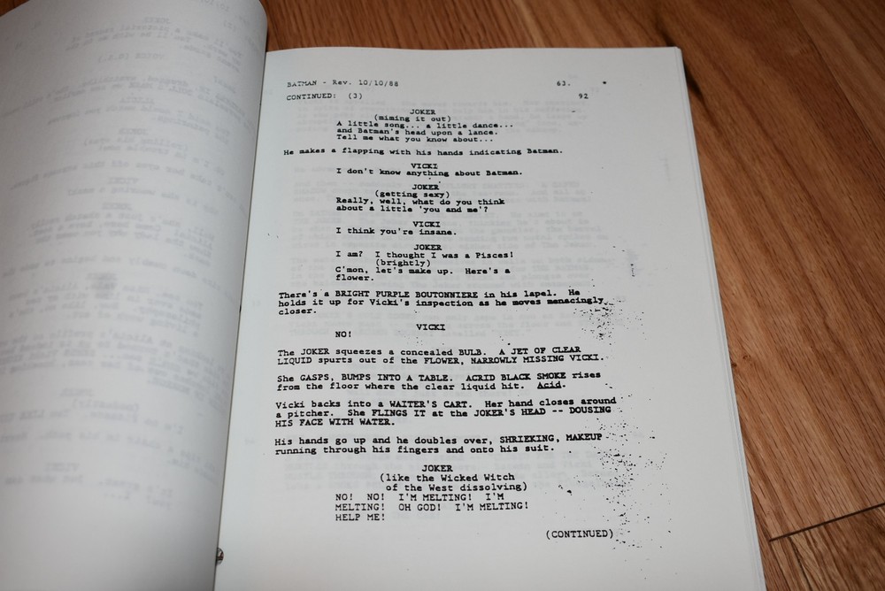 1988 Batman Screenplay 5th Draft By Sam Hamm Warner Bros October 6th Original