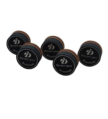 5PCS Packed Black/Brown Premium Laminated Billiard Cue Tips, Laminated Pool
