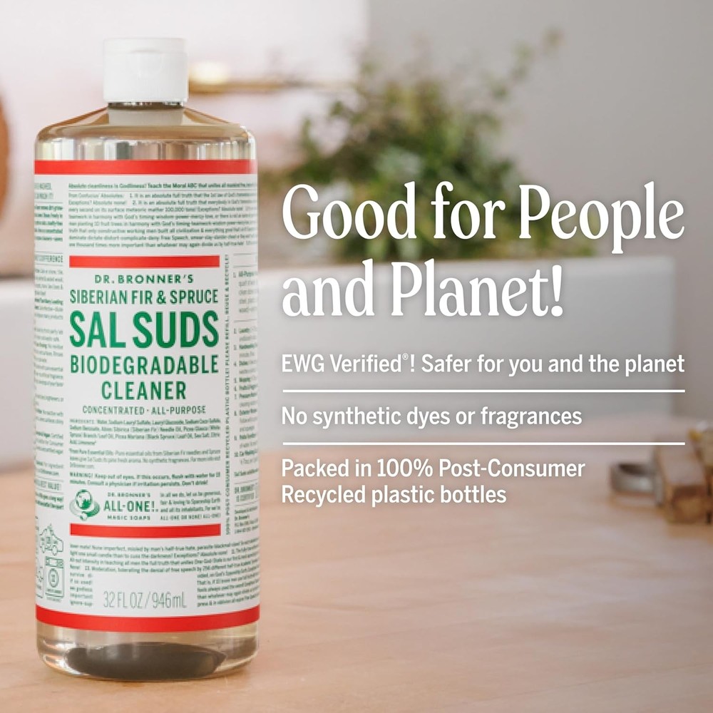 Dr. Bronner's - Sal Suds Biodegradable Cleaner (32 oz) - All-Purpose, Pine Clean