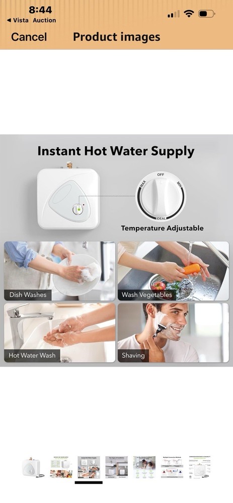 BN-LINK 2.7 Gallon Mini-Tank Water Heater, Under Sink Water Heater 120V 1440W