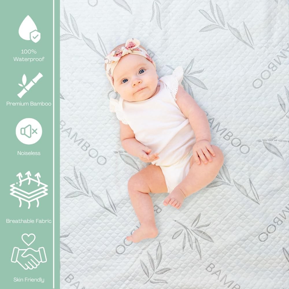 Bamboo fibre mattress protector with zip +1 Pillow protector
