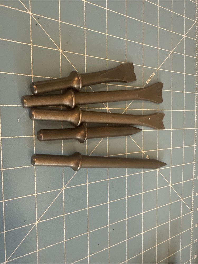 Pneumatic 5 Piece Chisel Set. 5”. Unbranded