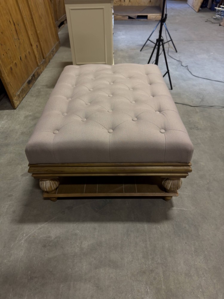 Dimensions Furniture Large Rectangular Upholstered Ottoman Wood Frame