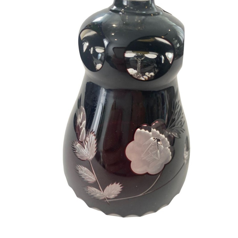 Poland Ruby Red Hand Cut Crystal Bell with Crystal Clapper