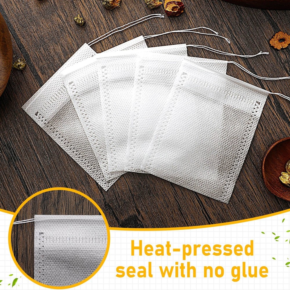 1000 Pcs Disposable Tea Bags Bulk for Loose Leaf Tea Drawstring Empty Coffee ...