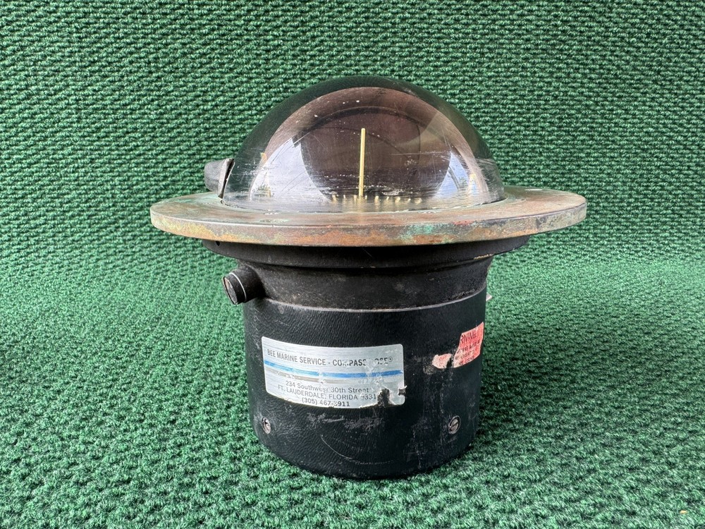 Vintage DANFORTH CONSTELLATION Dash Mount Compass Brass Bezel