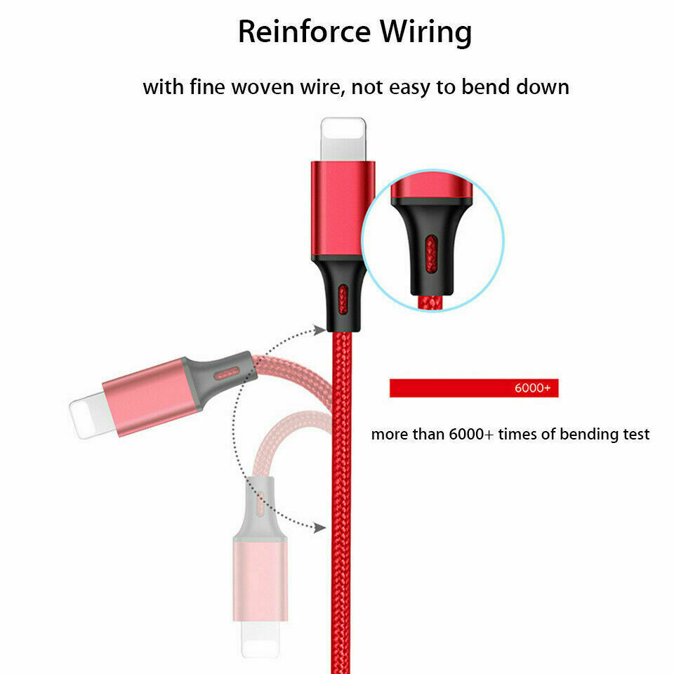 3 in 1 Fast USB Charging Cable Universal Multi Function Cell Phone Charger Cord