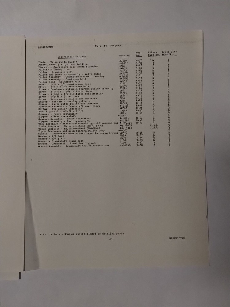 Continental Aircraft Engines Overhaul Tools Catalog August 10, 1942-Copy
