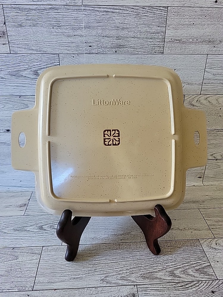 LittonWare Oven Microwave Cookware Square 39271 Divided REPLACEMENT LID ONLY