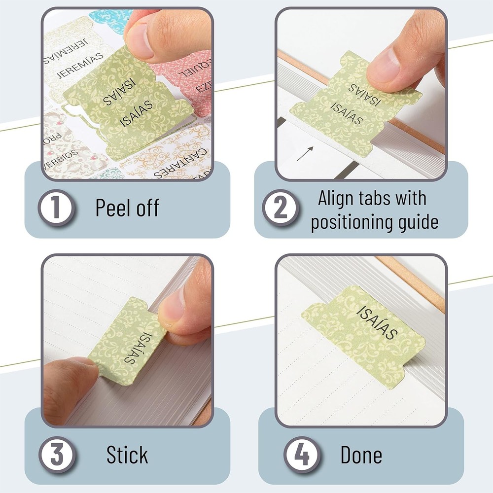 Mr. Pen- Spanish Bible Tabs, 75 Laminated Tabs for Pastel