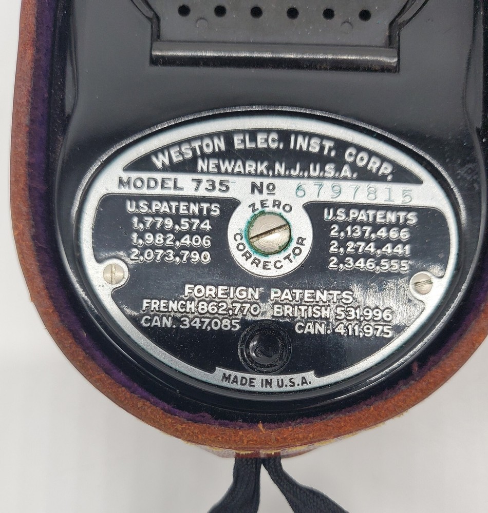 Vintage Weston Master II Camera Universal Exposure Light Meter Leather Case