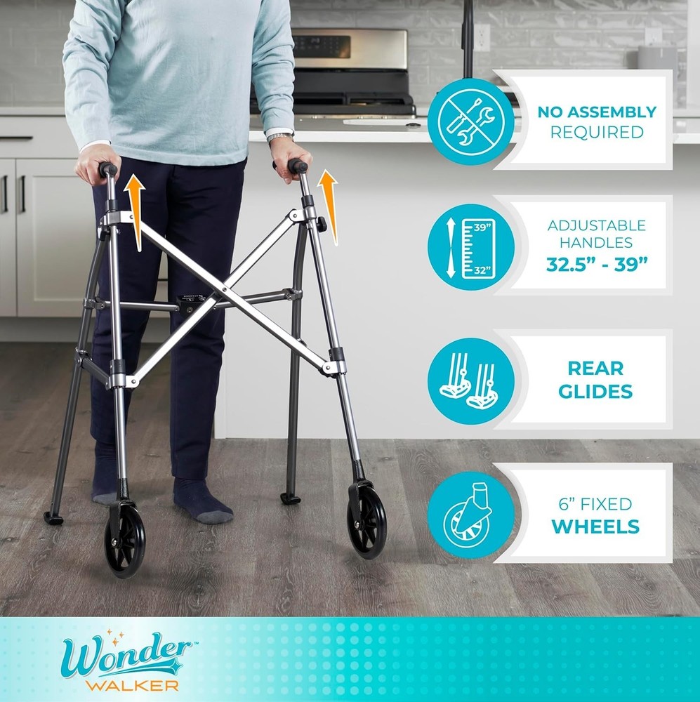 Pre-Assembled Lightweight Walker - 400lbs Capacity, Ideal for Enhanced Mobility