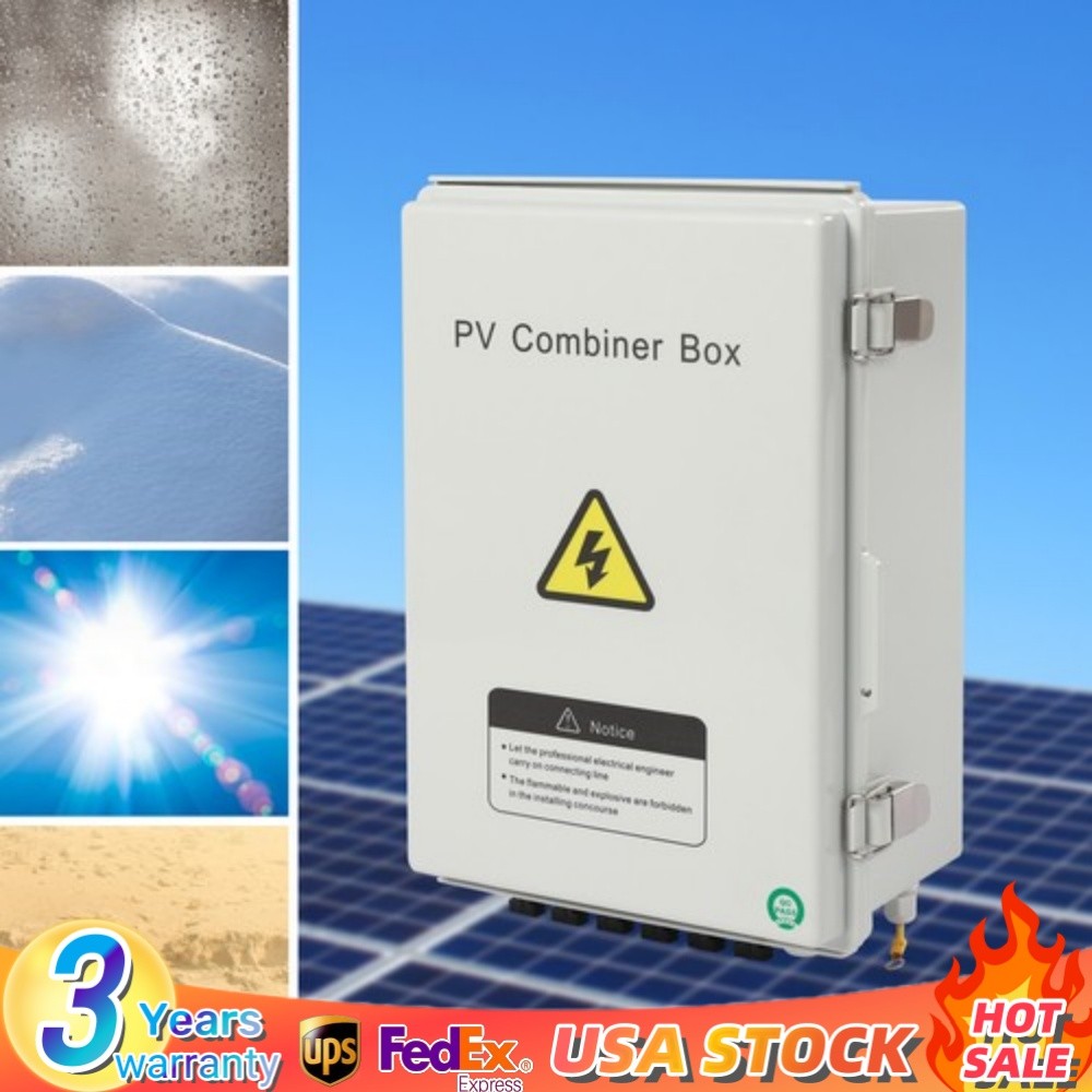 6 String Solar PV Combiner Box 15A Circuit Breaker for Solar Panel Plastic