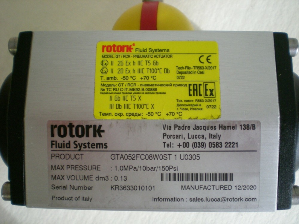 rotork GT Range single- and double-acting pneumatic piston actuators.