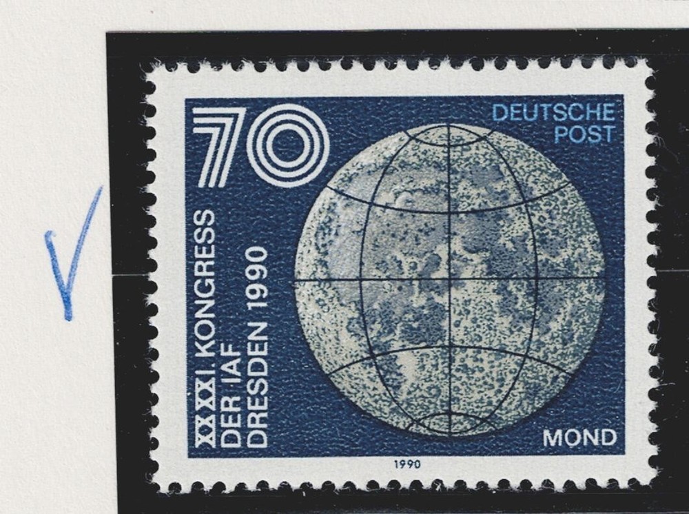 Germany Space Astronomy Planets Moon Map stamp 1990 MNH GER