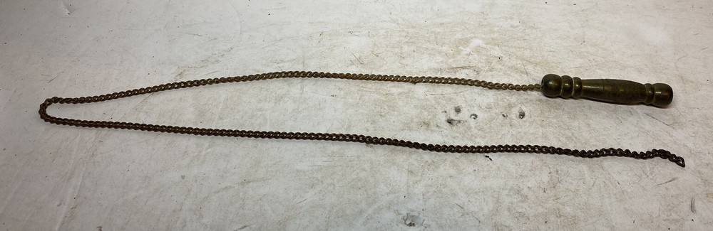 Antique Brass Light Fixture Chain With Handle