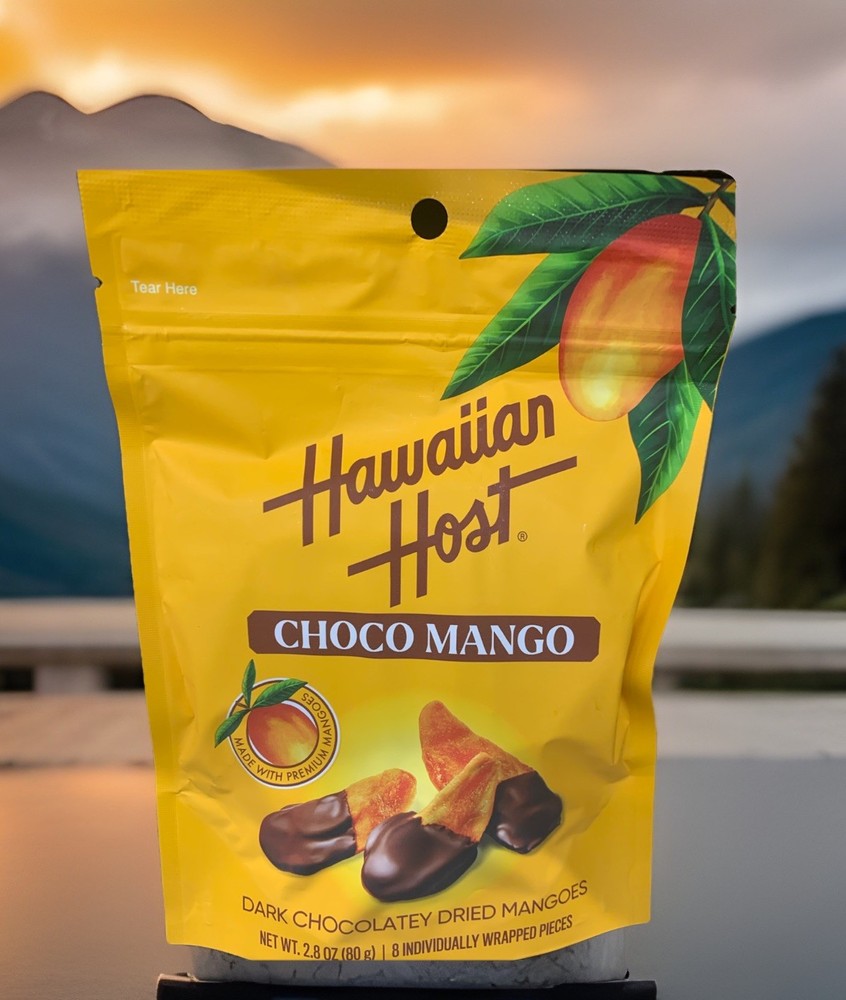 *Hawaiian Host Choco Mango – Dark Chocolate Dipped Dried Mango Slices – Tropical