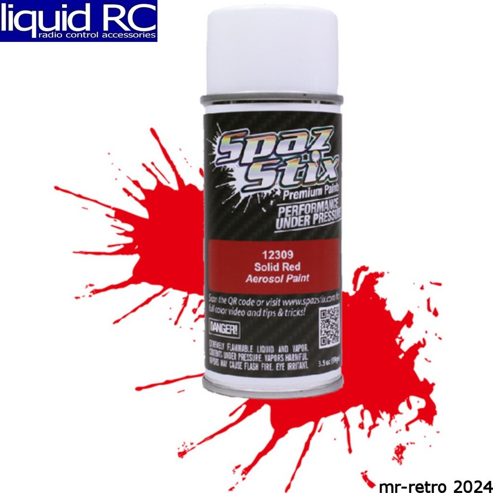 Spaz Stix 12309 Solid Red Aerosol Paint 3.5oz Can