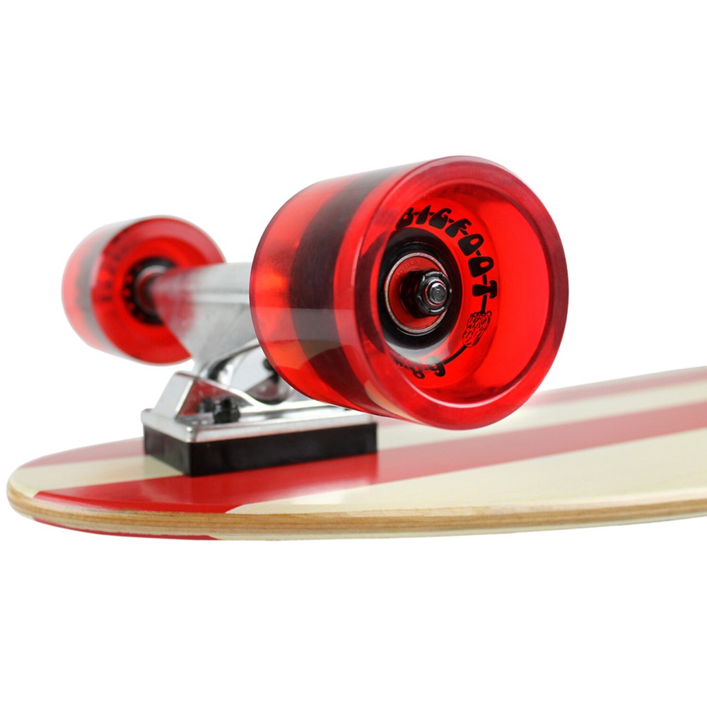 Paradise Longboard Complete 9" x 44" Red Pinstripe Kicktail Shape