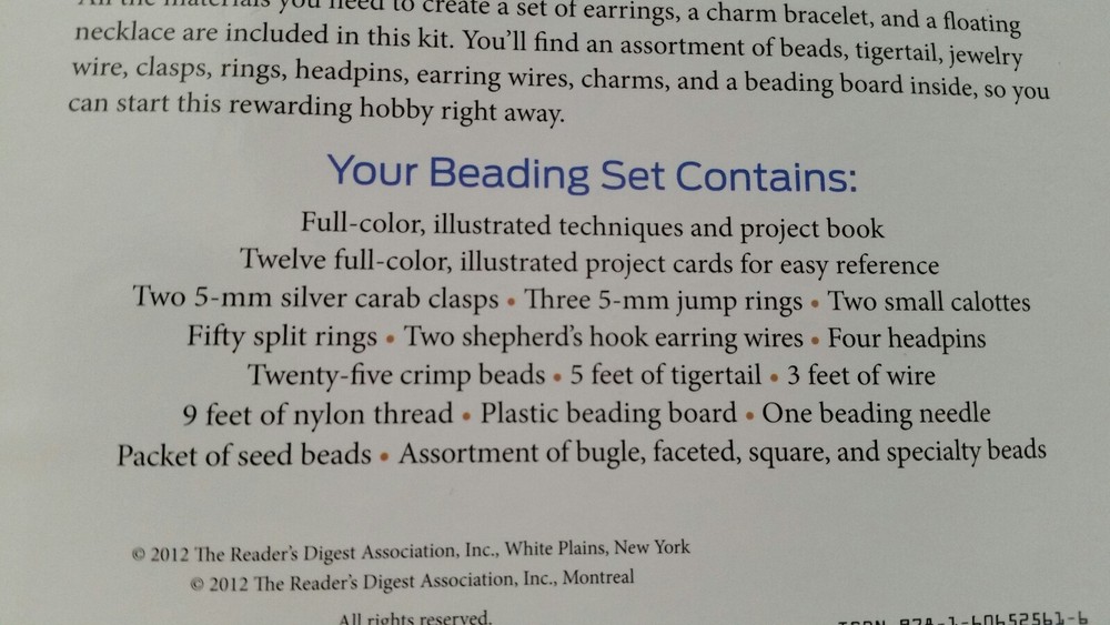 Readers Digest The Complete Beading Set Techniques Projects How To Books New